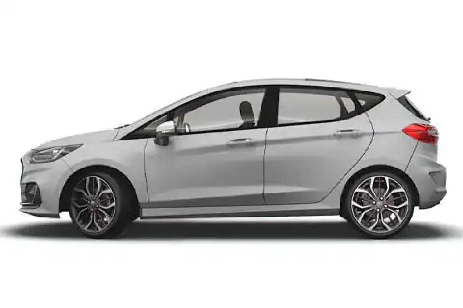 Plain grey Ford Fiesta photographed before estate agent vehicle wrap installation.