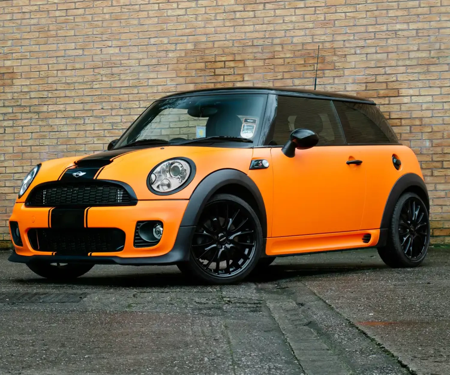 Mini Cooper John Cooper Works colour change wrap finished in gloss orange at Wrap Your Car Kidderminster