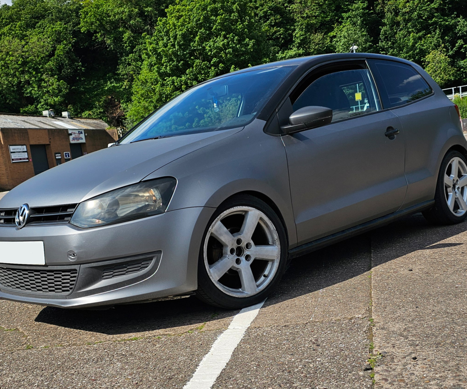 VW Polo colour change wrap finished in matte metallic grey at Wrap Your Car Kidderminster