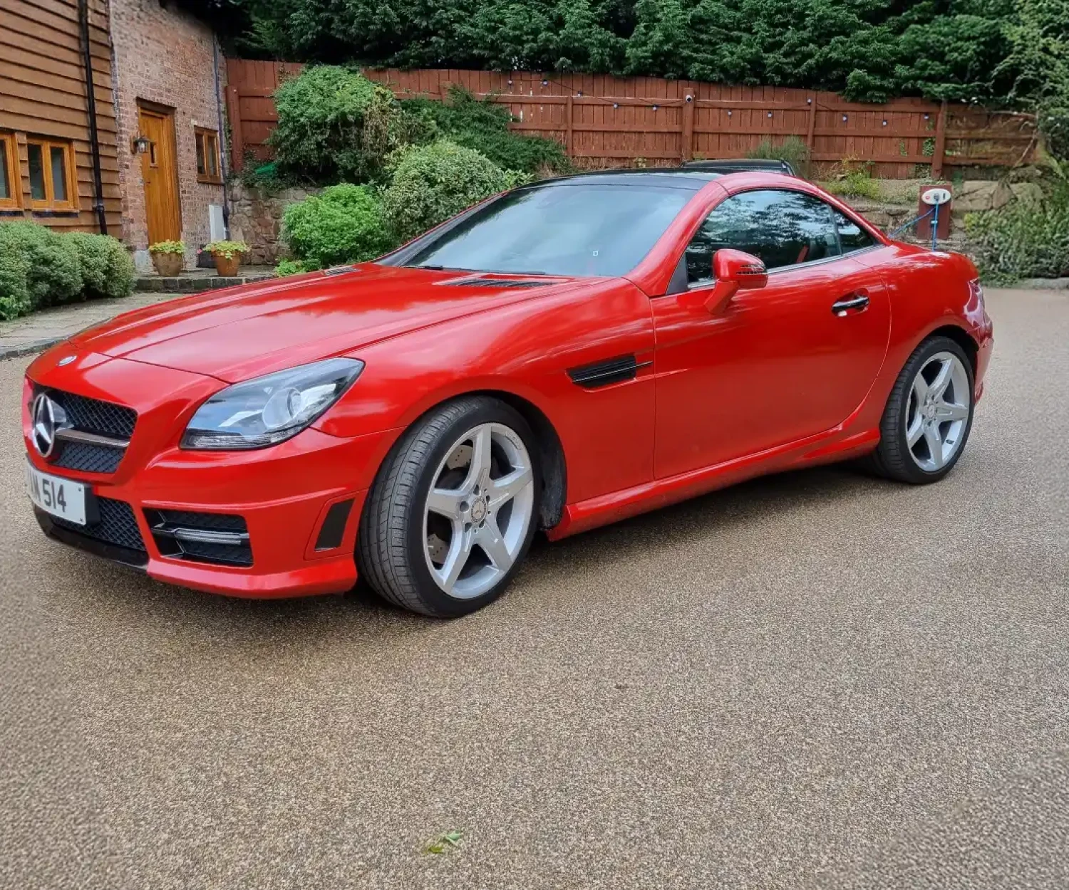 Mercedes sports car colour change wrap in gloss red completed at Wrap Your Car Kidderminster