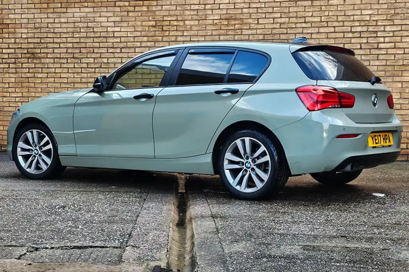 BMW 1 Series finished in khaki green full colour change vinyl wrap